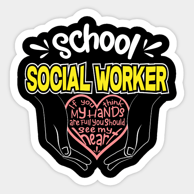 School Social Worker Hands Hearth Social Worker Gift Sticker by 2blackcherries